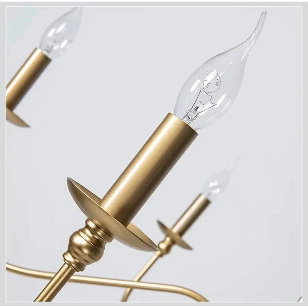 Modern Chandelier Country Retro Gold Black Candle Chandelier Simple Fashion Iron
